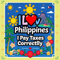 A vibrant and colorful poster celebrating the love for the Philippines