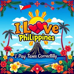 A vibrant and colorful poster celebrating the love for the Philippines