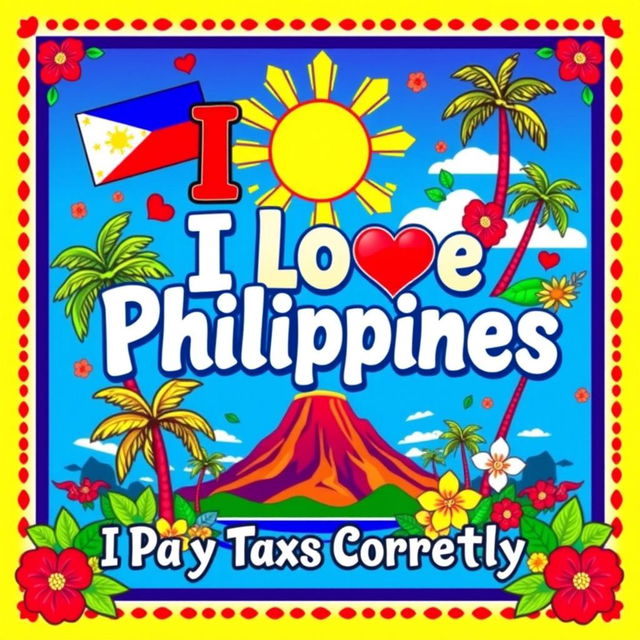 A vibrant and colorful poster celebrating the love for the Philippines