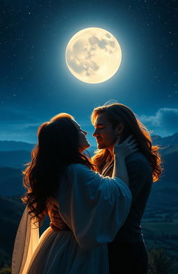 A dramatic and emotional scene depicting a powerful theme of sacrifice for love