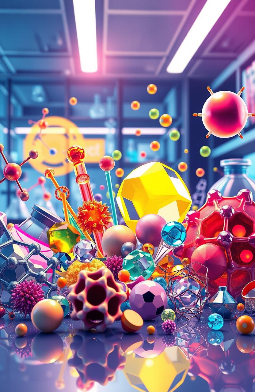An engaging and visually striking illustration representing the field of material science