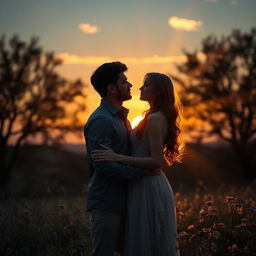 A poignant and evocative scene of a couple embodying the theme of sacrifice for love