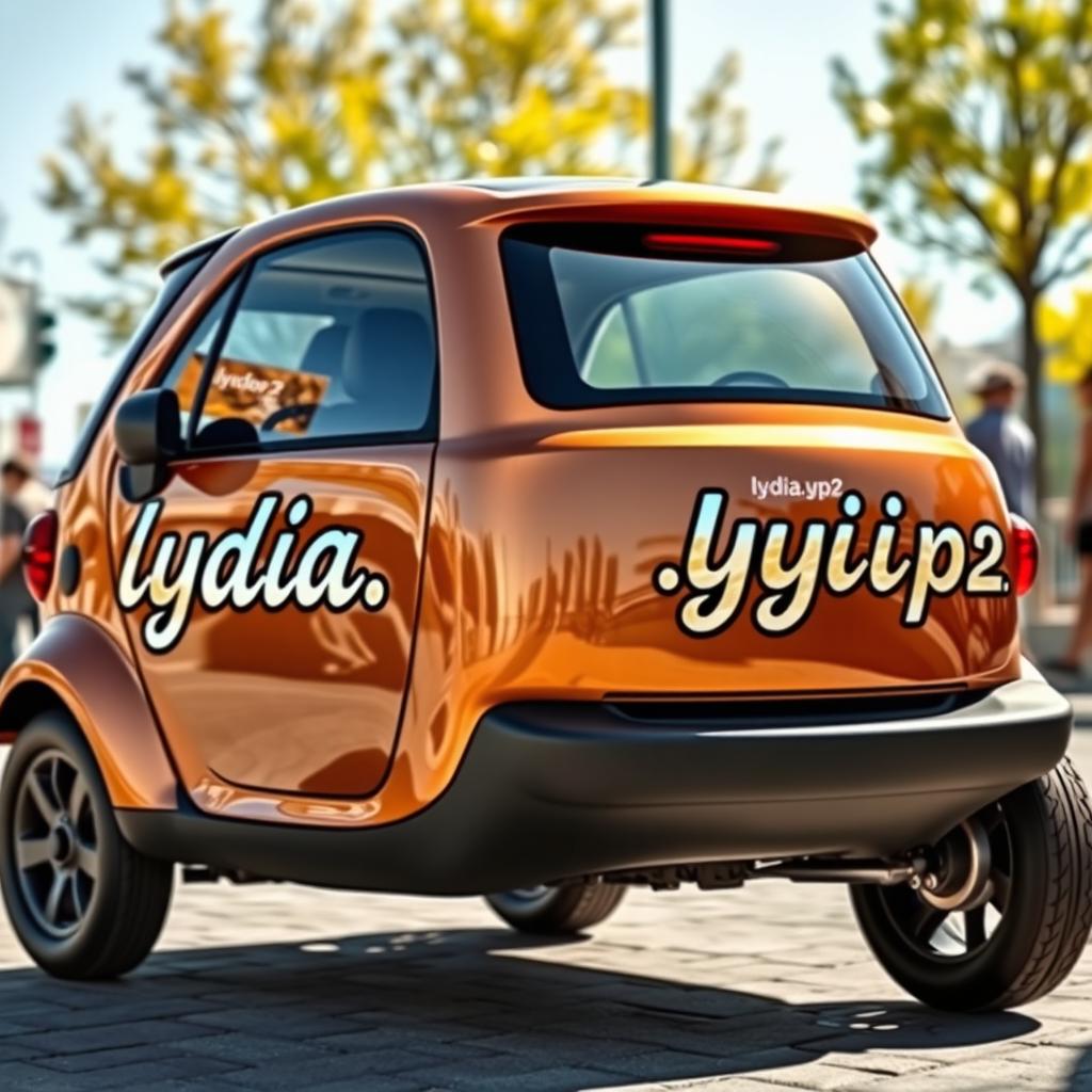 A stylish minicopper vehicle with a sleek design, showcasing the name 'lydia