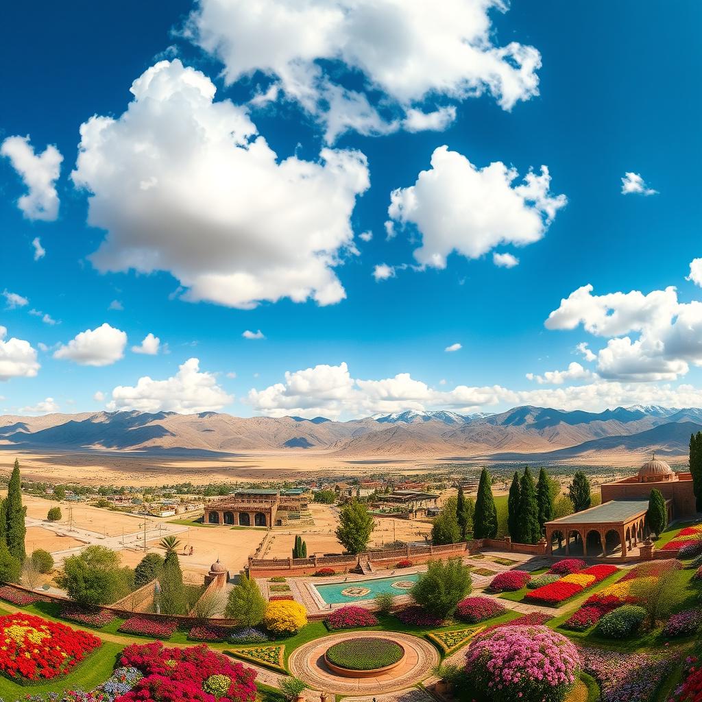 A stunning panoramic view showcasing the diverse landscapes of Iran