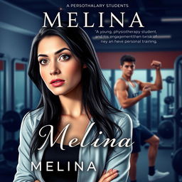 A visually striking ebook cover for a romance novel, featuring Melina, a young physiotherapy student, who is depicted with an expression of surprise and heartbreak