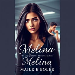 A visually striking ebook cover for a romance novel, featuring Melina, a young physiotherapy student, who is depicted with an expression of surprise and heartbreak