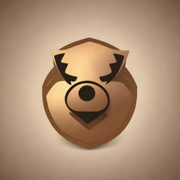 A 3D render of a bronze pig beast logo