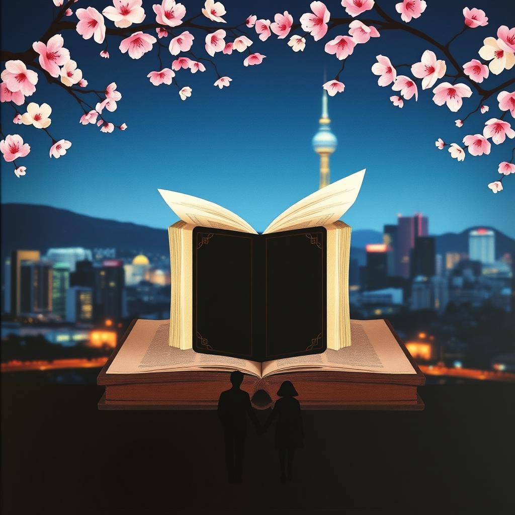 A captivating book cover featuring a black diary positioned in the center, partially open with pages appearing to be fluttered by the wind