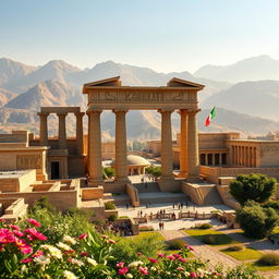 A comprehensive and detailed view of Persepolis (Takhte Jamshid), illustrating the entirety of this monumental archaeological site