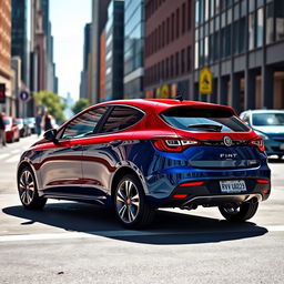 A sleek and stylish Fiat Bravo GT in vibrant colors, showcasing its sporty design and modern aesthetics