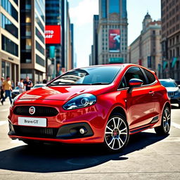 A sleek and stylish Fiat Bravo GT in vibrant colors, showcasing its sporty design and modern aesthetics