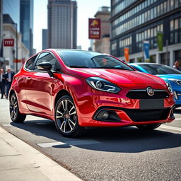 A sleek and stylish Fiat Bravo GT in vibrant colors, showcasing its sporty design and modern aesthetics