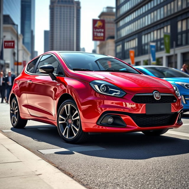 A sleek and stylish Fiat Bravo GT in vibrant colors, showcasing its sporty design and modern aesthetics