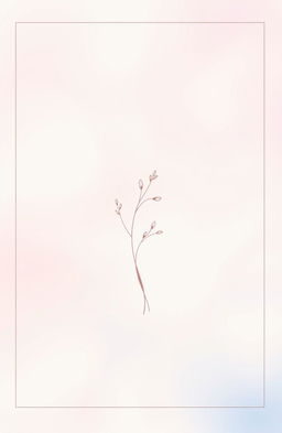 A poetic cover page design for a book, featuring a minimalist composition that exudes elegance