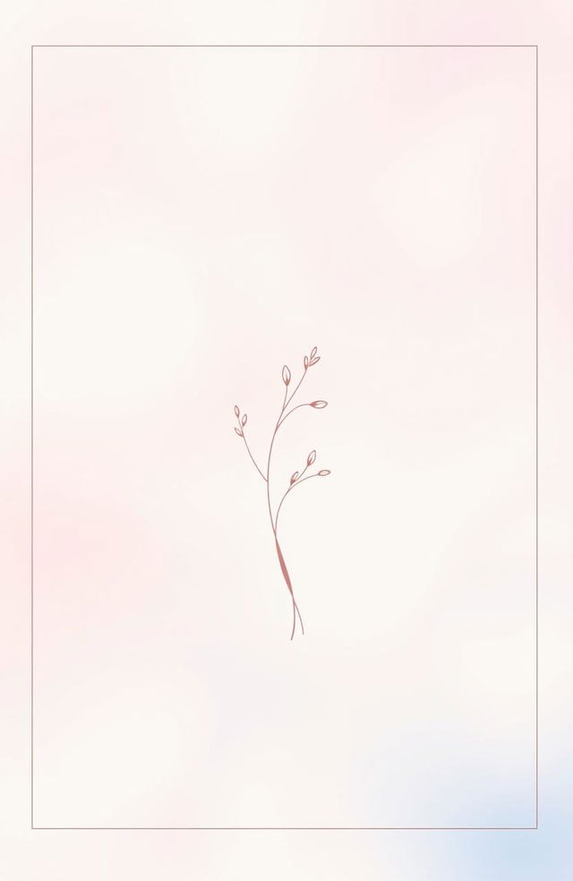 A poetic cover page design for a book, featuring a minimalist composition that exudes elegance