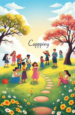 A serene landscape depicting a diverse group of individuals celebrating their journey of hope and happiness associated with autism