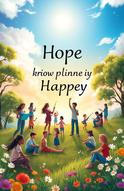 A serene landscape depicting a diverse group of individuals celebrating their journey of hope and happiness associated with autism
