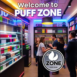 Welcome to Puff Zone, a vibrant and stylish vaping shop showcasing a wide variety of the latest vape products, from sleek vape pens to colorful e-liquids
