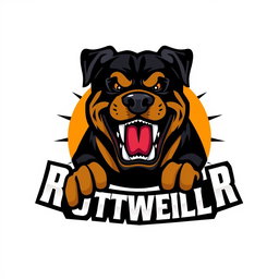 A logo redesign featuring a fierce Rottweiler displaying its teeth in an aggressive stance, replacing the previous mascot