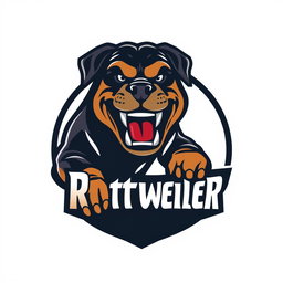 A logo redesign featuring a fierce Rottweiler displaying its teeth in an aggressive stance, replacing the previous mascot
