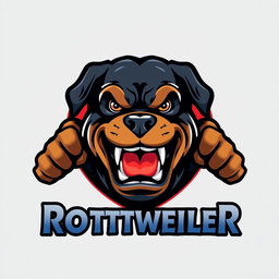 A logo redesign featuring a fierce Rottweiler displaying its teeth in an aggressive stance, replacing the previous mascot