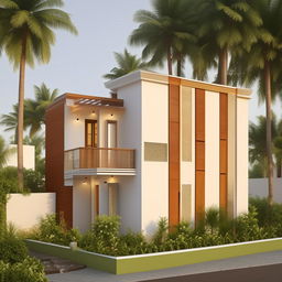 Design a 50x50 ft luxurious 2nd floor apartment with 2 bedrooms and attached bathrooms, an open kitchen, and a wide balcony. A beautiful temple is positioned in the front, enhancing the overall aesthetic.