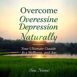 A visually engaging book cover design titled 'Overcome Depression Naturally: Your Ultimate Guide to Wellness and Joy'