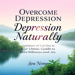 A visually engaging book cover design titled 'Overcome Depression Naturally: Your Ultimate Guide to Wellness and Joy'