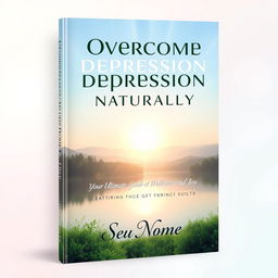 A visually engaging book cover design titled 'Overcome Depression Naturally: Your Ultimate Guide to Wellness and Joy'
