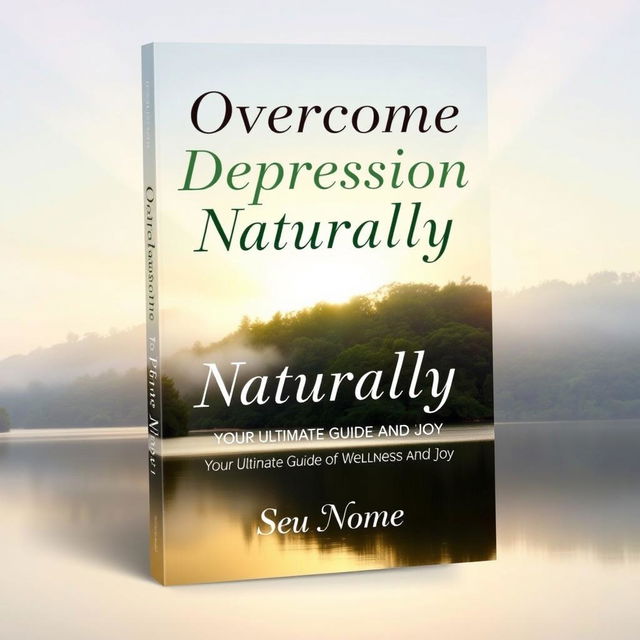 A visually engaging book cover design titled 'Overcome Depression Naturally: Your Ultimate Guide to Wellness and Joy'
