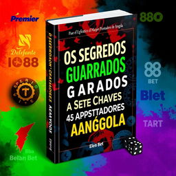 A captivating book cover featuring a vibrant blend of colors inspired by the brands Premier Bet, Elefante Bet, and 888 Bet