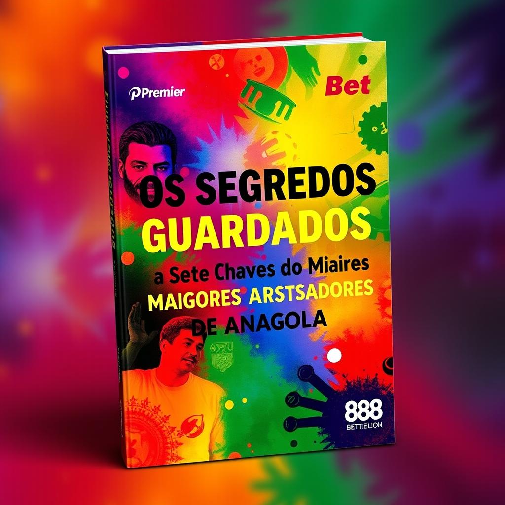 A captivating book cover featuring a vibrant blend of colors inspired by the brands Premier Bet, Elefante Bet, and 888 Bet