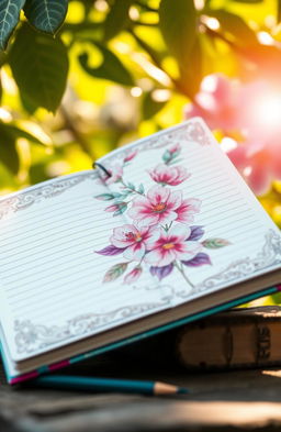 A stunningly beautiful notebook designed with intricate patterns and vibrant colors
