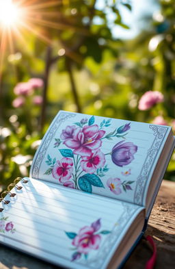 A stunningly beautiful notebook designed with intricate patterns and vibrant colors