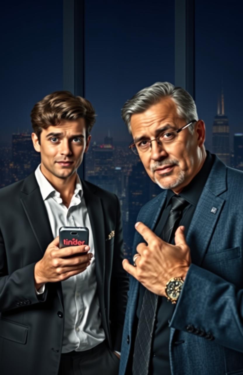 Two men highlighted, one young and one more mature, representing Gabriel and Alexander