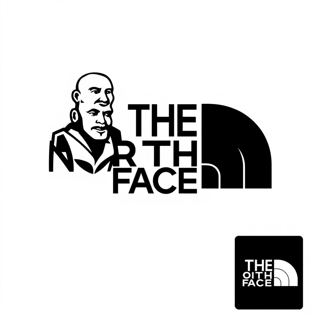 A logo design for "PANORTHFACE" incorporating elements from the original North Face logo