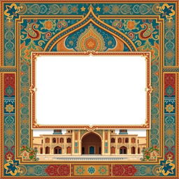 A beautifully designed digital postcard background inspired by the stunning architecture and landscapes of Isfahan, Iran