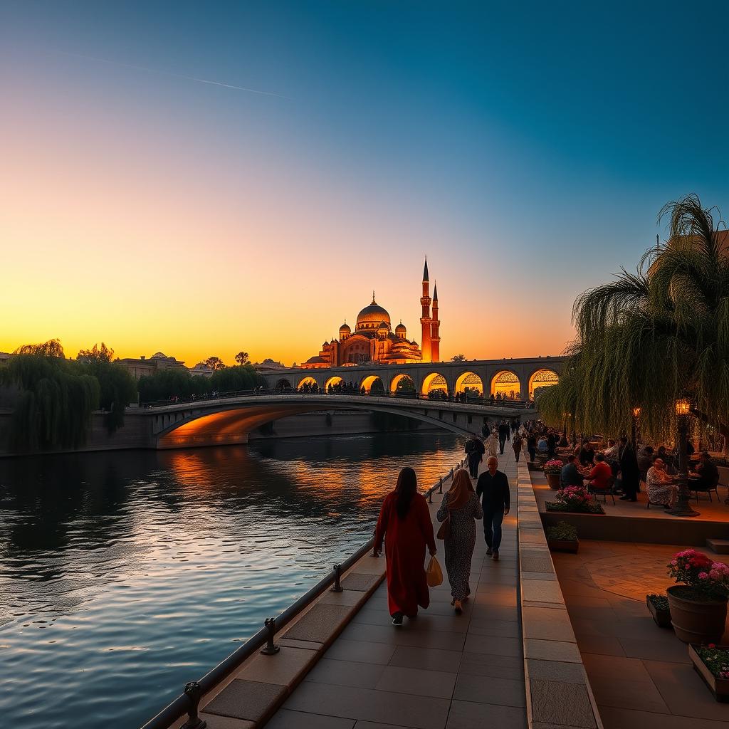 A stunning, serene view of Isfahan, famous for its beautiful Persian architecture