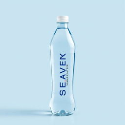 A clear, transparent water bottle with a sleek, smooth design