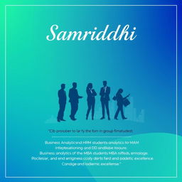 A professional poster design for the club named 'Samriddhi', created by a group of MBA students