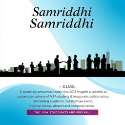 A professional poster design for the club named 'Samriddhi', created by a group of MBA students