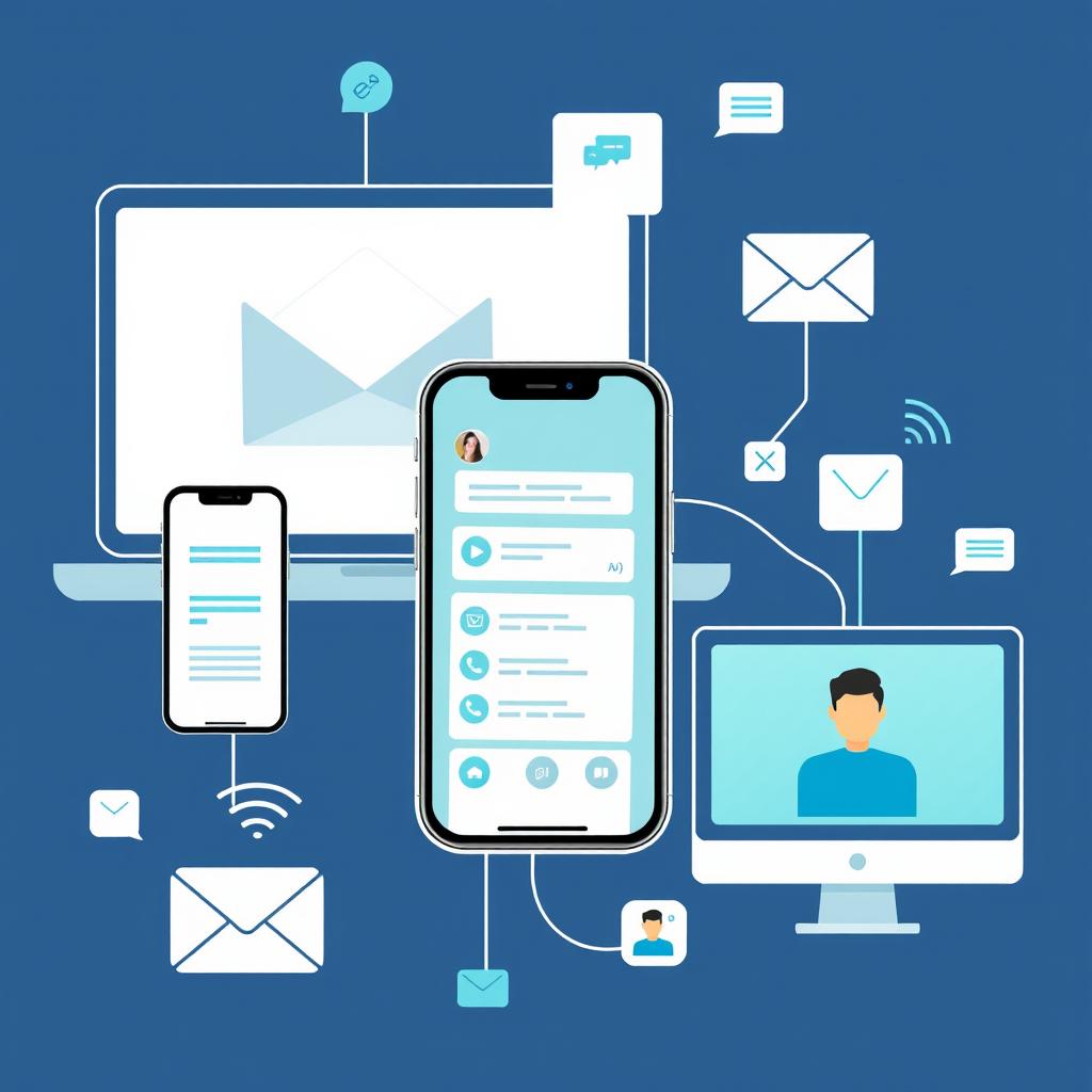 A visually engaging representation of digital communication showcasing various platforms