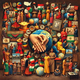A richly detailed visual representation showcasing the diversity of cultures and communities through media