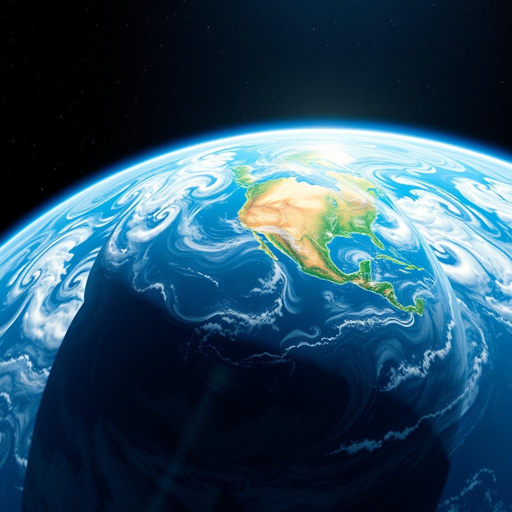 A breathtaking view of Earth from space, showcasing its vibrant colors and intricate cloud patterns