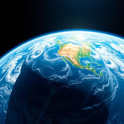 A breathtaking view of Earth from space, showcasing its vibrant colors and intricate cloud patterns