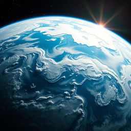 A breathtaking view of Earth from space, showcasing its vibrant colors and intricate cloud patterns
