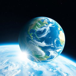 A breathtaking view of Earth from space, showcasing its vibrant colors and intricate cloud patterns
