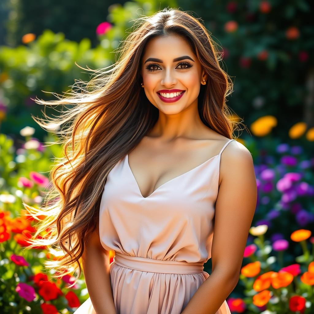 A stunning portrait of a woman named Mahtab, radiating confidence and grace