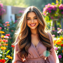 A stunning portrait of a woman named Mahtab, radiating confidence and grace