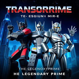 Cover titled 'Transforprime The Legendary Prime', set against the backdrop of the planet Cybertron with a metallic ambiance
